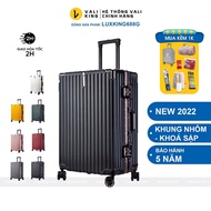 Luxking602g collapsible aluminum frame suitcase, super durable ABS PC plastic with luggage hanger