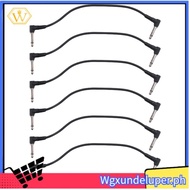 【W】6PCS 6 Inch Guitar Patch Cables, Black Guitar Pedal Cable Effect Cable Cord, 1/4 Inch TS Right An