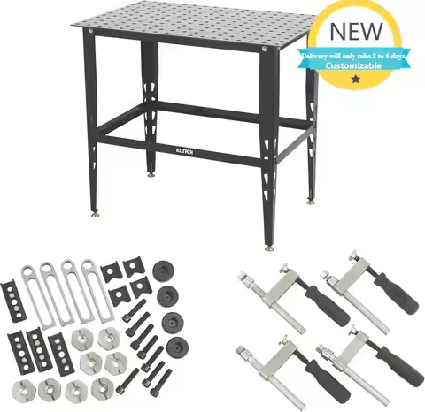 Steel Welding Table with 24-Piece Fit-Up Tool Kit, 600 Lb Capacity, 36 in. L x 24 in. W x 33-1/4 in.