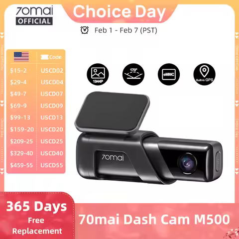 70mai Dash Cam M500 1944P 170FOV 70mai M500 Car DVR Dash Camera Recorder GPS ADAS 24H Parking Monito
