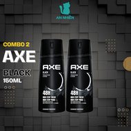 Combo 2 chai xịt nước hoa khử mùi toàn thân nam AXE Black 150ml