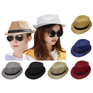 Maabyshop Plain Straw fedora Hat
