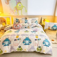🧺迪士尼聯名 怪獸公司系列2023新款四季全棉印染圖案高級床單被套 四件套裝