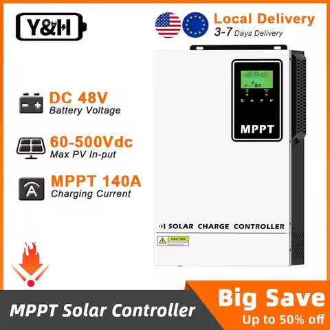 Y&H MPPT 140A Solar Charge Controller 48V Charge Regulator LCD Display for Lithium Lead Acid Battery
