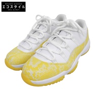 Nike Air Jordan 11 Retro Low 黃色蛇紋鞋，近全新，男款，白色 x 黃色，尺寸 26.5cm，AH7860-107，尺寸 9.5（美國）[二手]