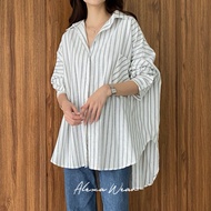 KEMEJA LEMUSHOP Jojo Striped Shirt - Oversize Women's Linen Shirt