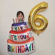 107cm Golden Birthday Cake Number Balloon Birthday Decoration Birthday Balloon 60th Birthday