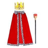 STYLE HAUL Red Velvet Halloween King Cloak 80/90/130/150cm Party Cosplay Costume Adult Kids Prince R