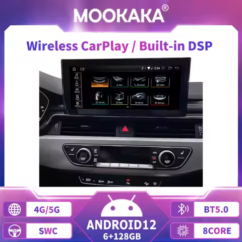 Carplay Multimedia For Audi A4L Q5L A6L A7 Octa 8 Core Android 12 Car Radio GPS Stereo Player RDS BT
