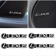 4 Pieces Aluminum Car Music Speaker Sticker Emblem For Lexus Auto Audio Player Badge Decals Interior Accessories
