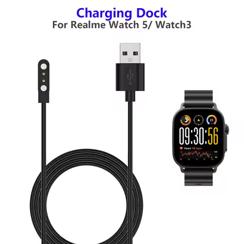 Charger Dock for For Realme Watch 5 USB Black Charging Data Cord for Realme Watch 3 Smart watch Powe