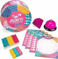 Bunco: A Very Social Game - 12-Player Party Dice Game Includes Dice, Scorecards, Pencils, Bell, &amp; Squishy Traveling Jewel