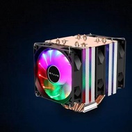 全城熱賣 - 台式電腦cpu散熱器 靜音散熱風扇(6熱管+三風扇(彩光)標準版定速)