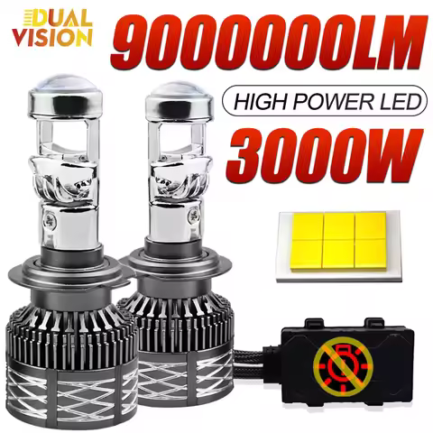 Bi LED H7 H4 Headlight Projector Lens 9000000LM H11 9005 HB3 9006 HB4 H8 H9 Turbo Canbus LHD Hi/Lo B