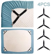 4PCS/Set Elastic Bed Sheet Grippers Belt Fastener Bed Sheet Clips Mattress Cover Blankets Holder Sofa Fixation Organize Gadgets Bedding Accessories