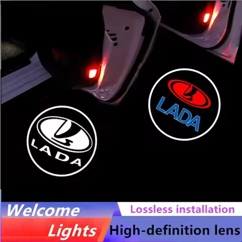 2PCS Car Door Logo Light Led HD Projector Lamp For Lada Priora Sedan Vesta Largus Granta Niva 4x4 Xr