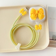 Bow Tie Pattern Charger Cable Protector Silicone Cable Winder Cable Bite for iPhone 20w 3-Pin Chargi