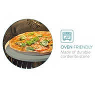 13 Inch Pizza Stone for Baking Pizza Tools Oven&BBQ Grill Baking Slab Kitchen Bread Tray with Suppor