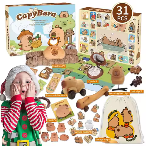 31/12pcs 2025 Advent Calendar Blind Box Countdown Children's Gift New Years Xmas Gift For Capybara E