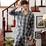 Đồ bộ PIJAMA NAM dài tay họa tiết Caro nam tính, chất Cotton 100% thông thoáng mùa hè, style Hàn Quố