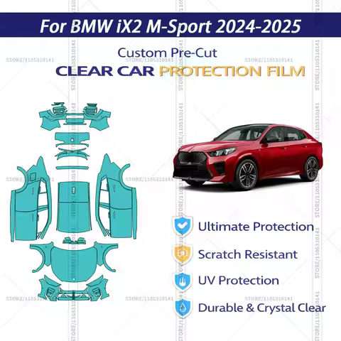For BMW-iX2-M-Sport-2024-2025 Pre-Cut Paint Protection Film PPF Transparent Car Film Professional Au