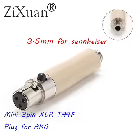3.5mm Lock Sennheiser to Shure TA4F Mini Female AKG Samson TA3F 3Pin Microphone Cable Adapter Standa