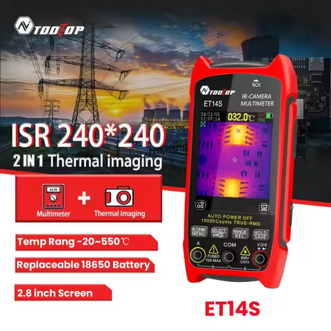 TOOLTOP 2IN1 Rechargeable Thermal Imaging Camer Multimeter ISR 240x240 Pixels 9999 Counts True RMS A