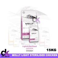 Molly Cat Adult Light &amp; Sterilised Chicken - Indoor (Cat Food) 15KG