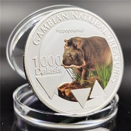 Foreign Currency Commemorative Coin Commemorative Coin Hippo Colorful Silver Commemorative Coin Anim