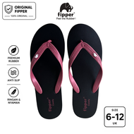 Fipper Comfy Sandal Jepit Anti Slip Pria Wanita Original Ringan Nyaman Hitam Black / Burgundy