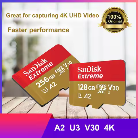 SanDisk Memory Card Micro SD 64GB 128GB 256GB 512GB 1TB Class 10 UHS-1 V30 U3 4K MicroSDXC Max 200MB