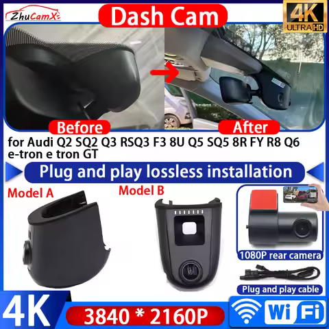 4K Plug And Play Video Recorder Night Wifi DVR Dash Cam for Audi Q2 SQ2 Q3 RSQ3 F3 8U Q5 SQ5 8R FY R