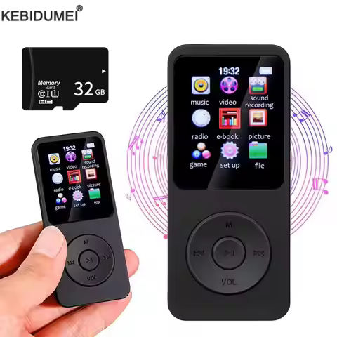 MP3 Player Portable Music Player Bluetooth 5.4 Music Stereo Player 1.8 inch Screen Support FM Radio 