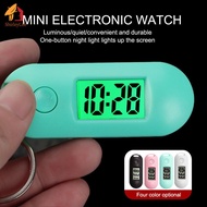 【ShirleyLife】Mini Portable Key Chain Digital Electronic Clock Silent Luminous Pocket Watch for Student Study Work Desk Clock Green Backlight LCD Display