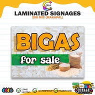 BIGAS FOR SALE - Laminated Signages for Sari-Sari Store/Tindahan (Cielle Printing Services)