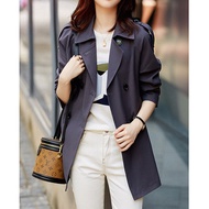 Textured Trench Coat for Women2025New Autumn Short Jacket for Petite Women, Thin Khaki Coat