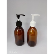 Black 200ml Brown Pump Bottle 200ml Glass Pump Bottle/