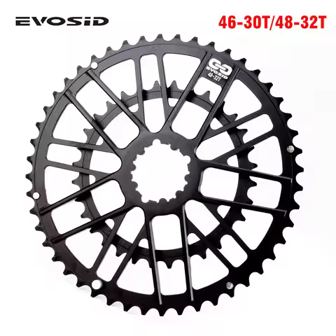 EVOSID 48-32T 46-30T Chainring Road Bike Double Chainring CNC Gravel Bike Chain Wheel for GXP 9/10/1