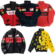 PANDA F1 Ferrari Racing Jacket For Women Vintage Windbreaker Jacket Winter Varsity Cycling Coat