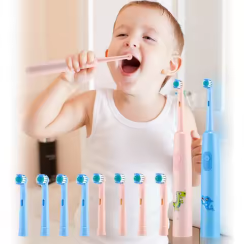 Rechargeable Smart Toothbrush for Children Cleaning Whitening & Massage 3 Modes IP67 Electric Cartoo