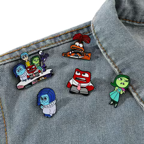Miniso Disney Inside Out Brooches Metal Pin Metal Badge Clothing Backpack Accessories Cartoon Cute G