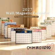 CHIHIRO11Z9D Double-coil Calendar, Foldable Elegant 2027 Flower Desk Calendar,  Jan. 2027 - Dec. 202