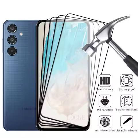4Pcs For Samsung M35 Glass Samsung Galaxy M35 Tempered Glass Protective Full Cover Glue 9H Screen Pr