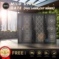 Mild Steel Main Gate, HDB Gate, BTO Resale Gate, Full Laser Cut Gate - BTO Door Pte Ltd.