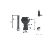 2set Aluminum Alloy 17mm/25.4mm Ball Head Adapter to M6 M8 M10  Screw Braet Connector For Camera