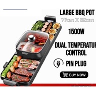 Set bbq dan Steamboat Korean 2 in 1 BBQ Steamboat And Grill 77cm Hotpots Electronic Pan Grill bbq Pa