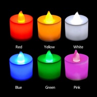 Flameless LED Candles Tea Light Battery Powered Coloful Flickering Pillar Candles Night Light Romantic Party Home Decoration