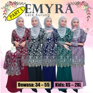 [Size 34-52] PART 1 * 4488 / EMYRA LACE KURUNG. Baju Kurung Plussize. Baju Kurung Sedondon IbuAnak