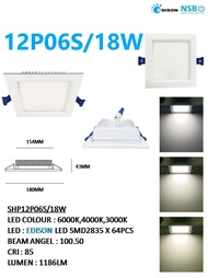 NSB 12WATT/18 WATT ROUND/ SQUARE WHITE FRAME LED DOWN LIGHT 12P06