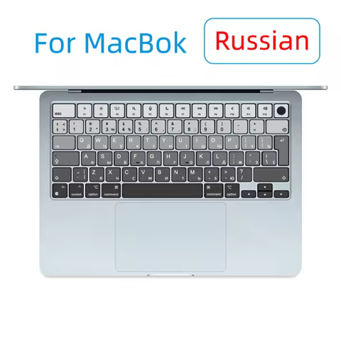 Suitable for (Russian) Apple MacBook Notebook Keyboard Sticker Button Sticker Simple Gray Air M4 M2-